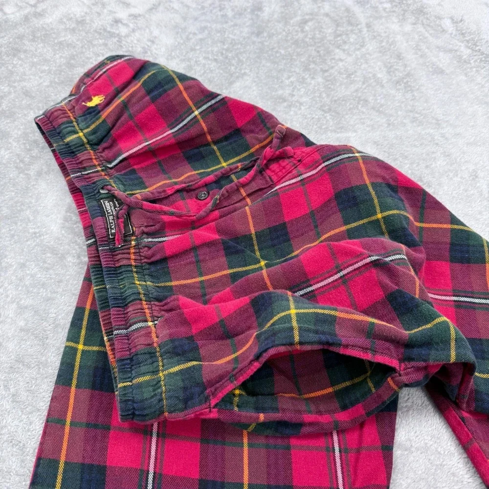 Polo Ralph Lauren Flannel Pajama Pants Men Medium Tartan Plaid Sleep Lounge Pony